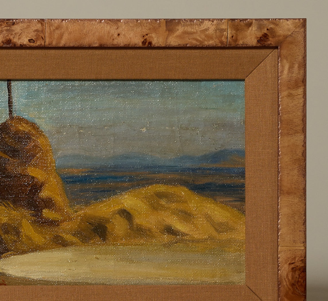 LATE 19TH CENTURY ITALIAN LANDSCAPE WITH HAYSTACKS