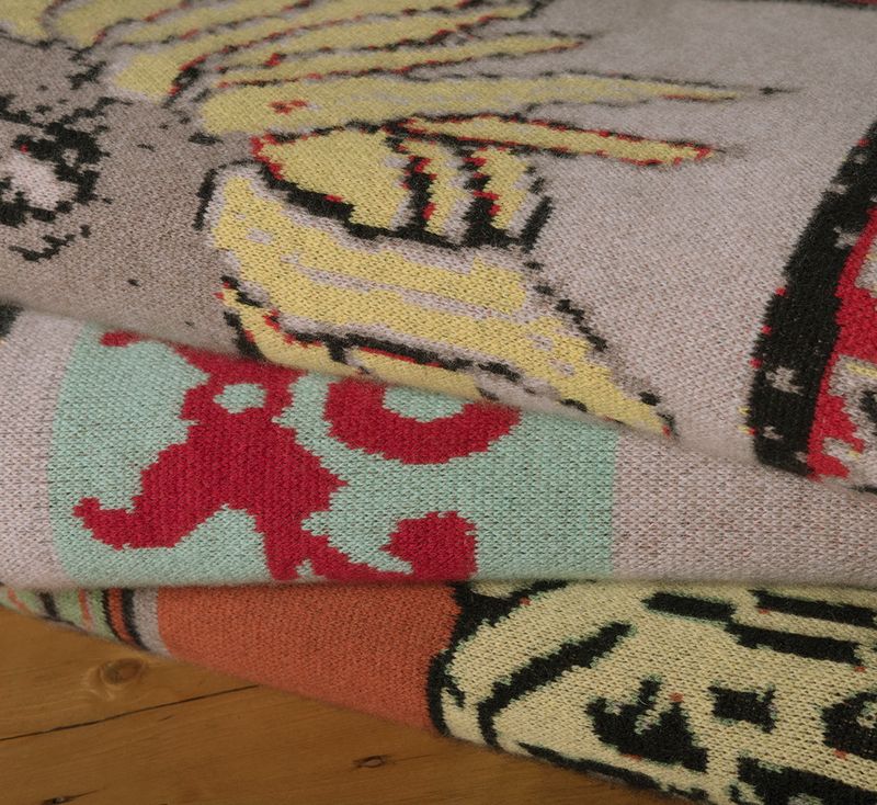 OLD LION CASHMERE THROW BY SAVED NY