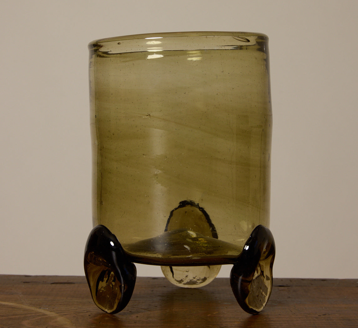 HURRICANE FOOTED VASE BY LA SOUFFLERIE IN FUMÉ MEDIUM