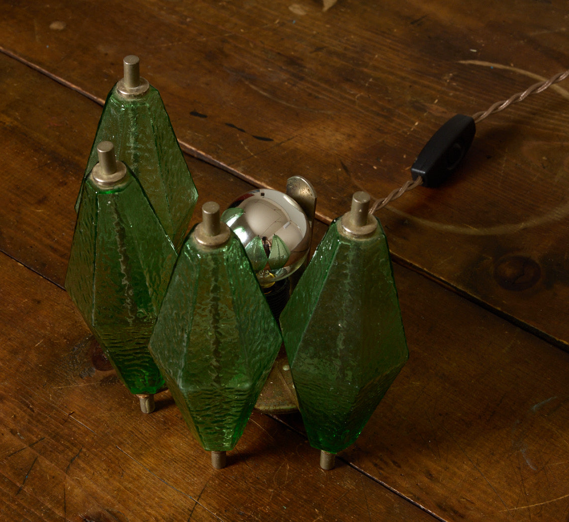 VINTAGE ITALIAN EMERALD MURANO GLASS LIGHT