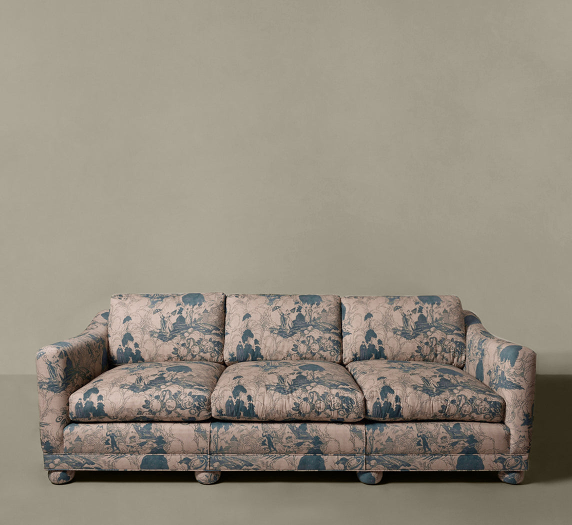 PIERCE & WARD SATURDAY SOFA IN PARASOL TOILE (8')