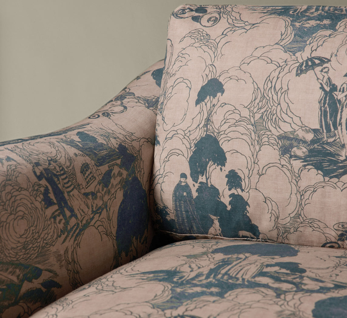 PIERCE & WARD SATURDAY SOFA IN PARASOL TOILE (8')