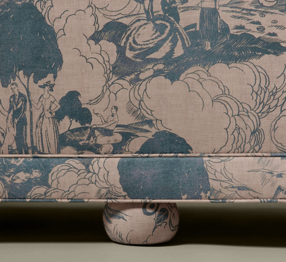 PIERCE & WARD SATURDAY SOFA IN PARASOL TOILE (8')