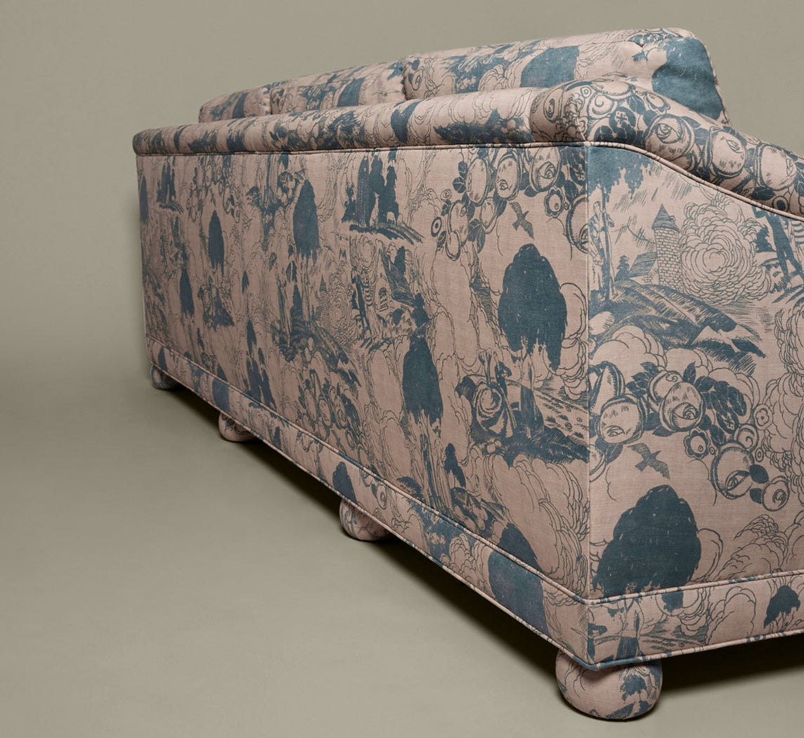 PIERCE & WARD SATURDAY SOFA IN PARASOL TOILE (8')