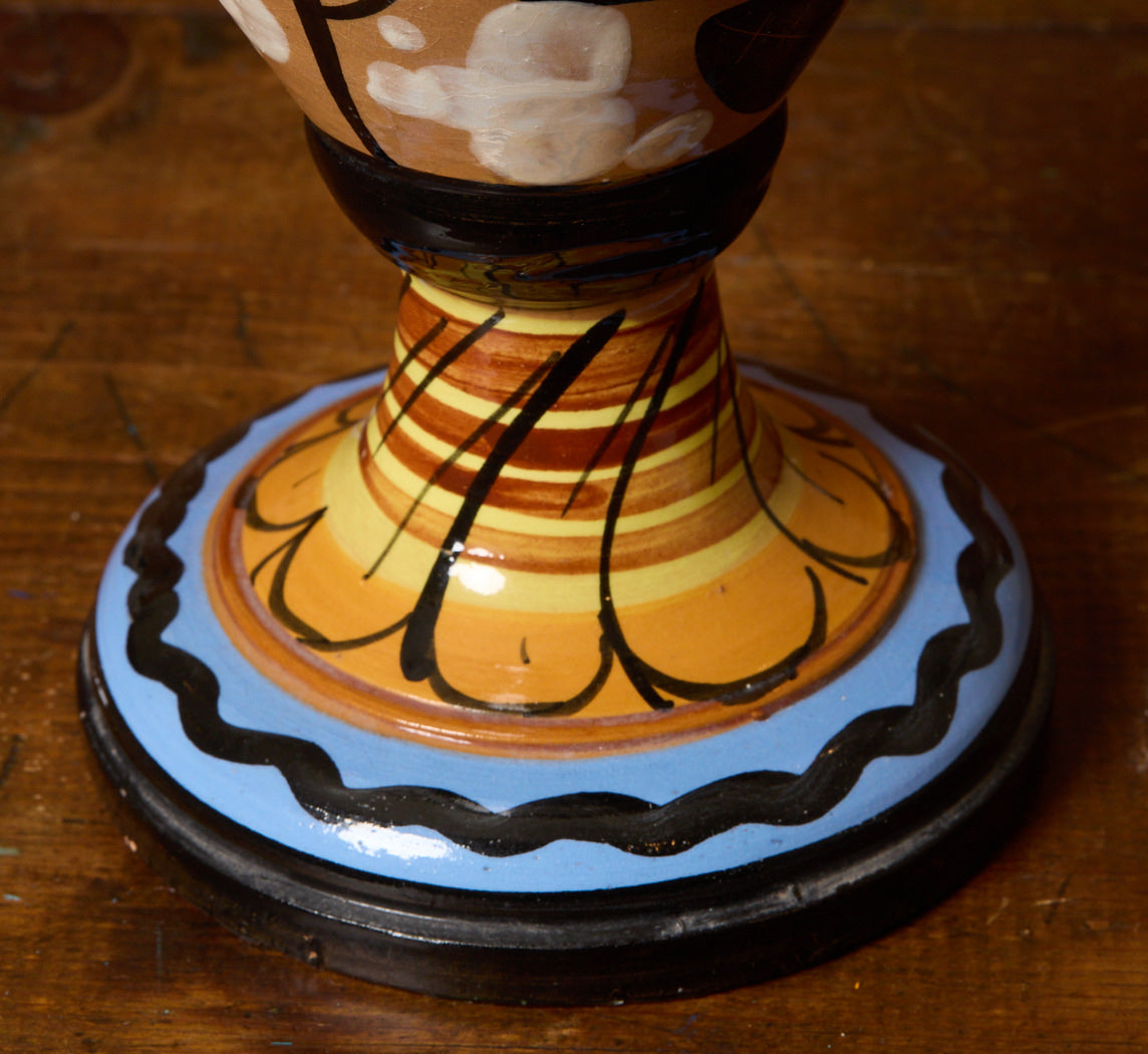 ITALIAN NOVECENTO FLORAL AMPHORA VASE, C. 1930