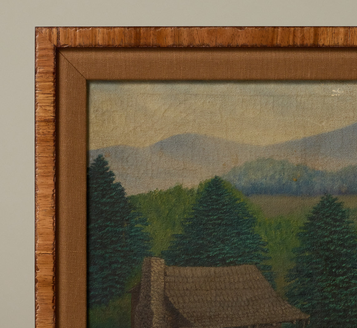20TH CENTURY MOUNTAIN CABIN LANDSCAPE