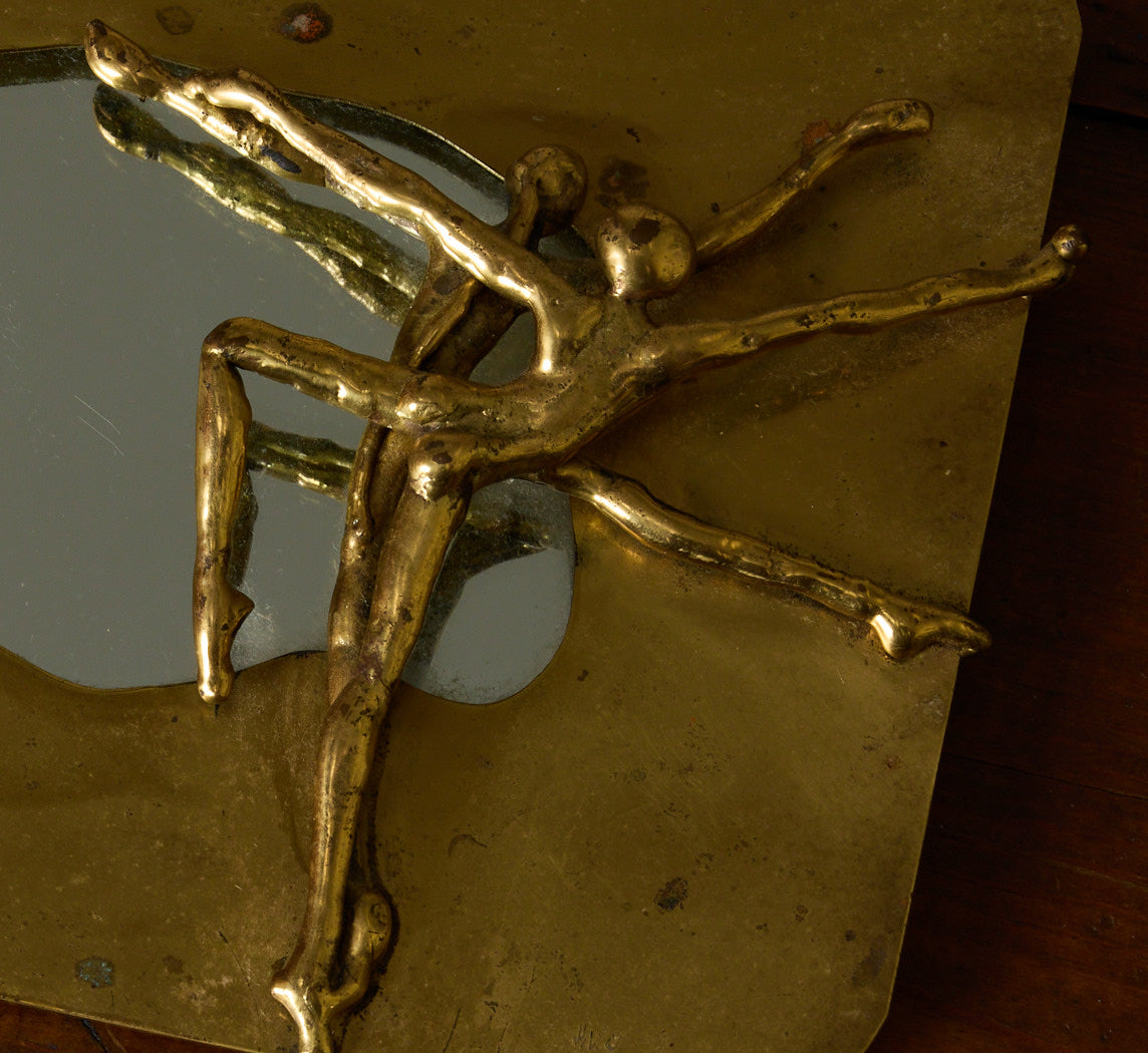 BRUTALIST BRASS DANCER MIRROR