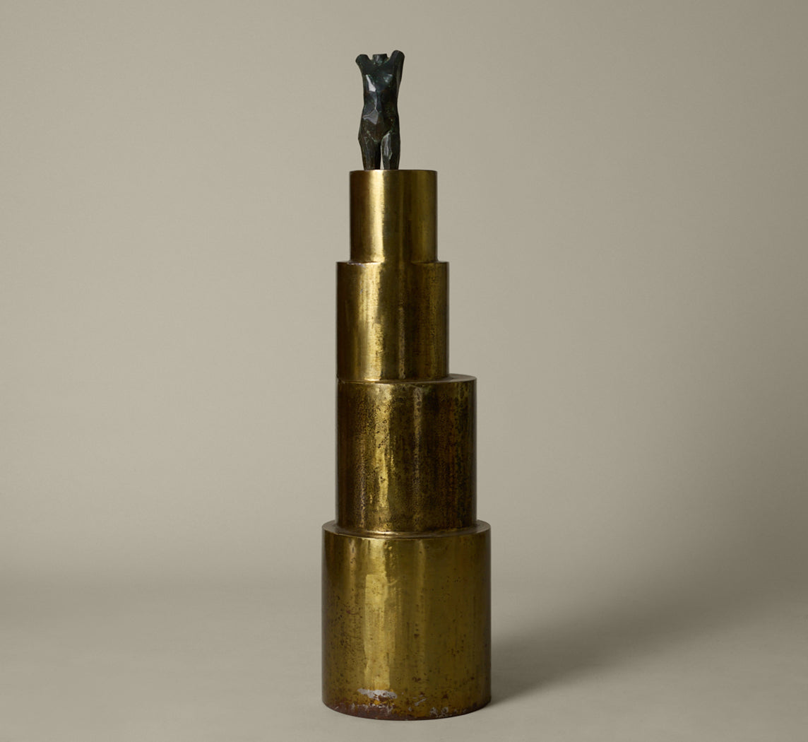 20TH CENTURY BRASS ABSTRACT SCULPTURE BY CLARK MURRAY