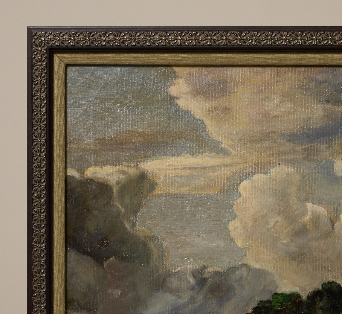 1920S ENGLISH LANDSCAPE OF GATHERING STORM CLOUDS