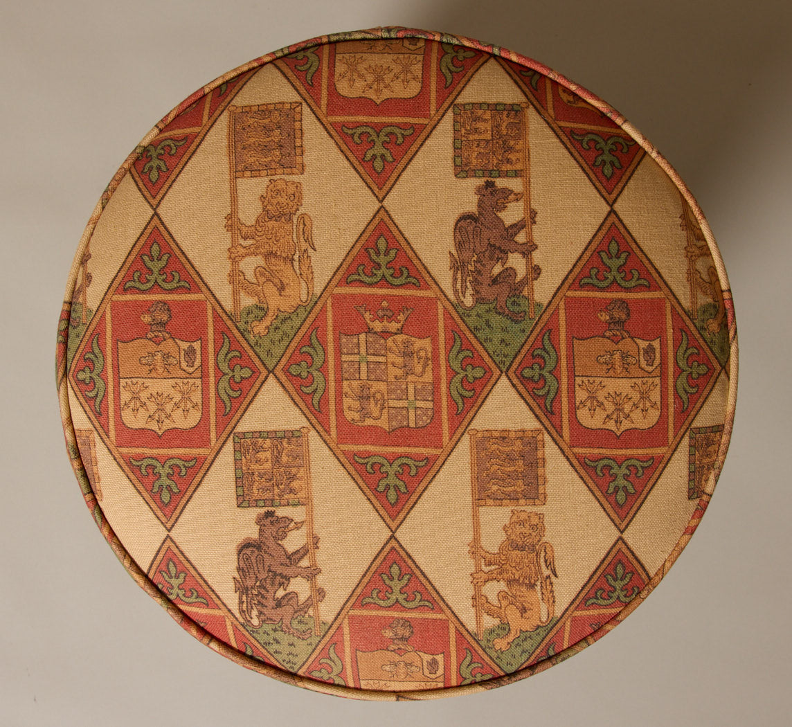 PIERCE & WARD LLOYD SIDE STOOL IN HONEY OAK AND SHIELD LINEN