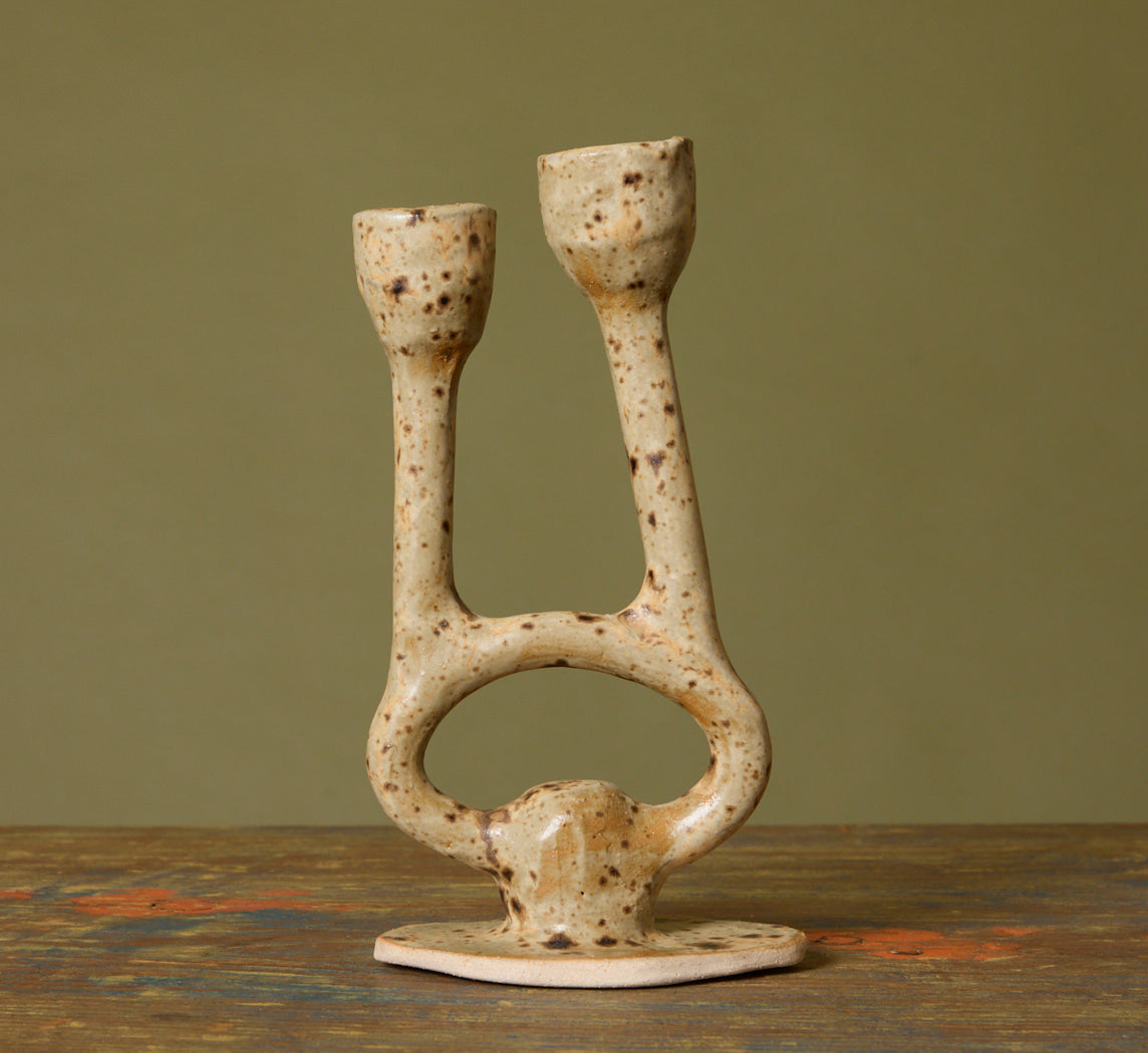 STONEWARE CANDELABRA BY NINA LUNA