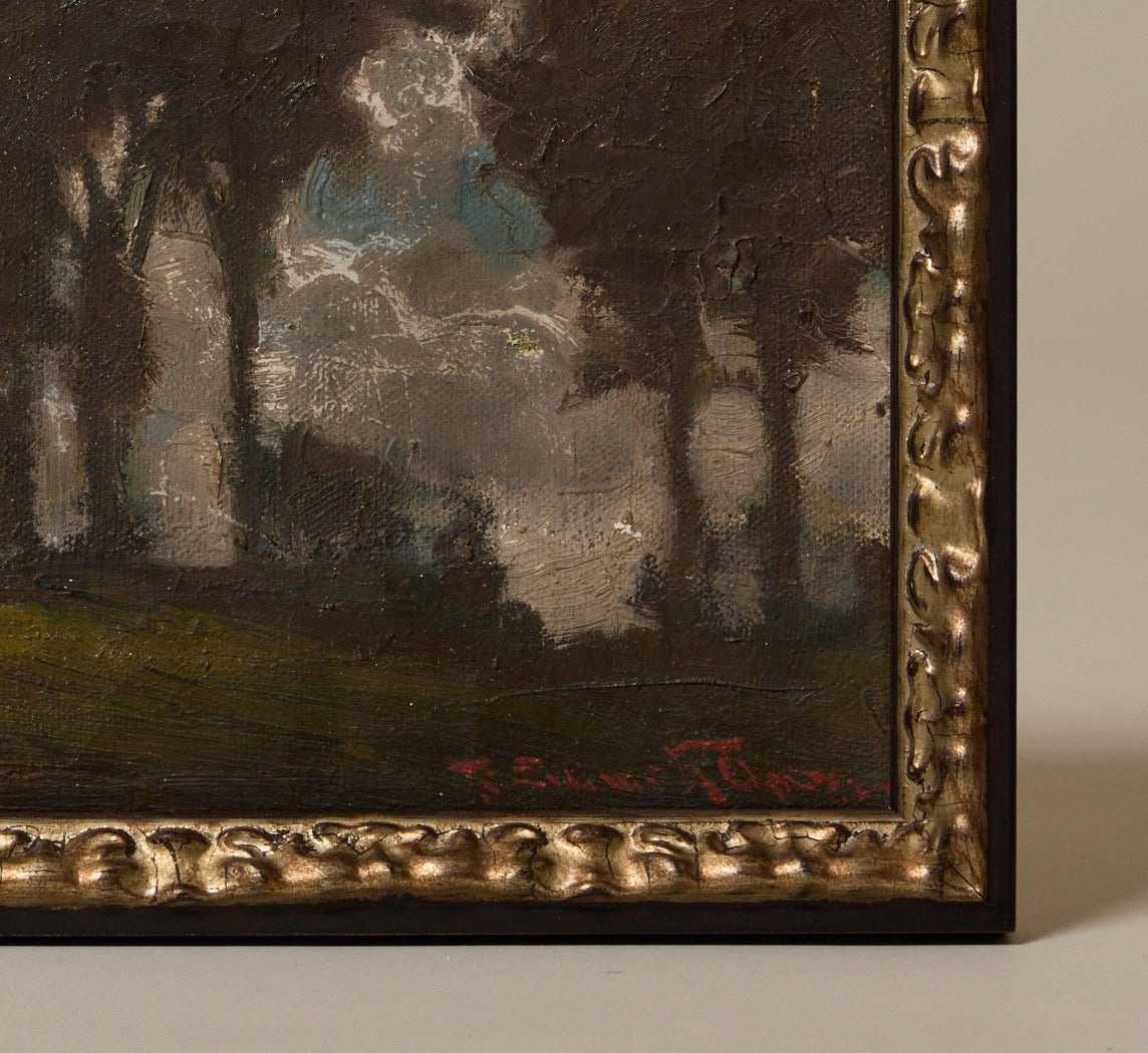 EARLY 20TH CENTURY EUROPEAN IMPRESSIONIST TREE LANDSCAPE