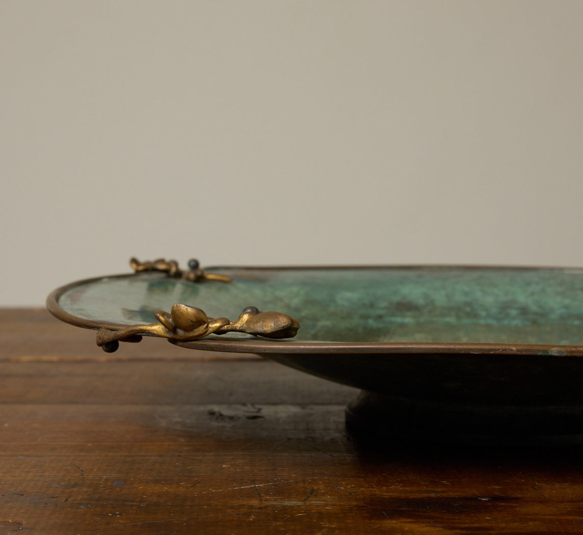 ART DECO VERDIGRIS BRONZE BOWL ATTR. TO CARL SORENSEN