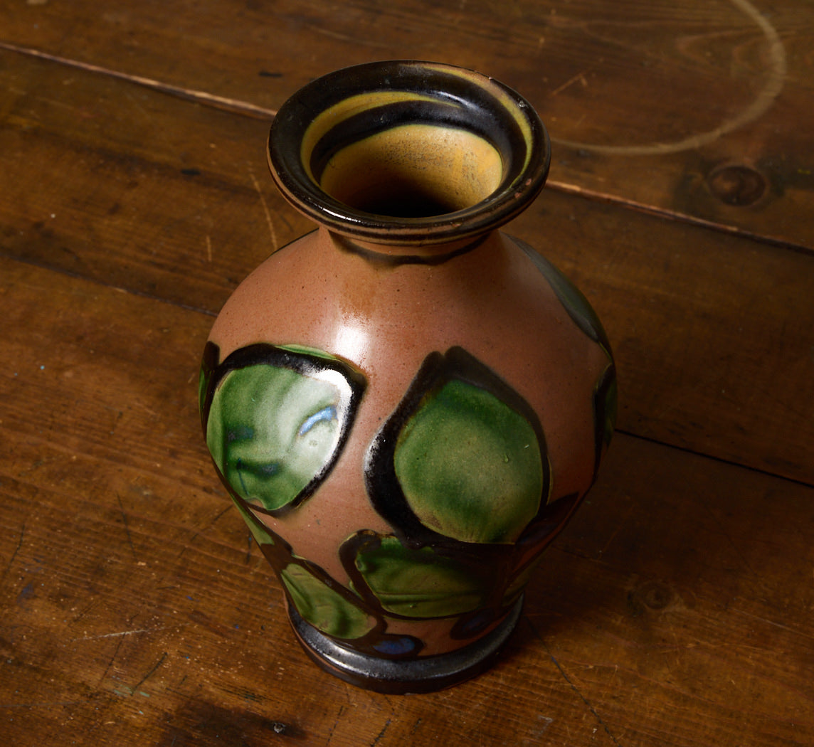 1930S HERMAN AUGUST KÄHLER ART DECO EARTHENWARE VASE WITH BLUEBERRIES