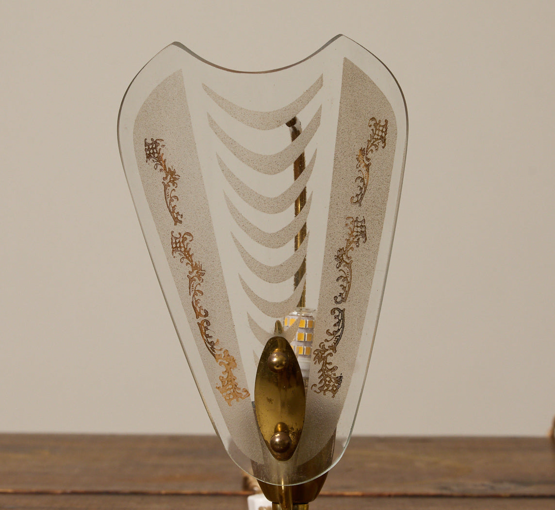 PAIR OF PETITE MIDCENTURY ITALIAN GLASS TABLE LAMPS