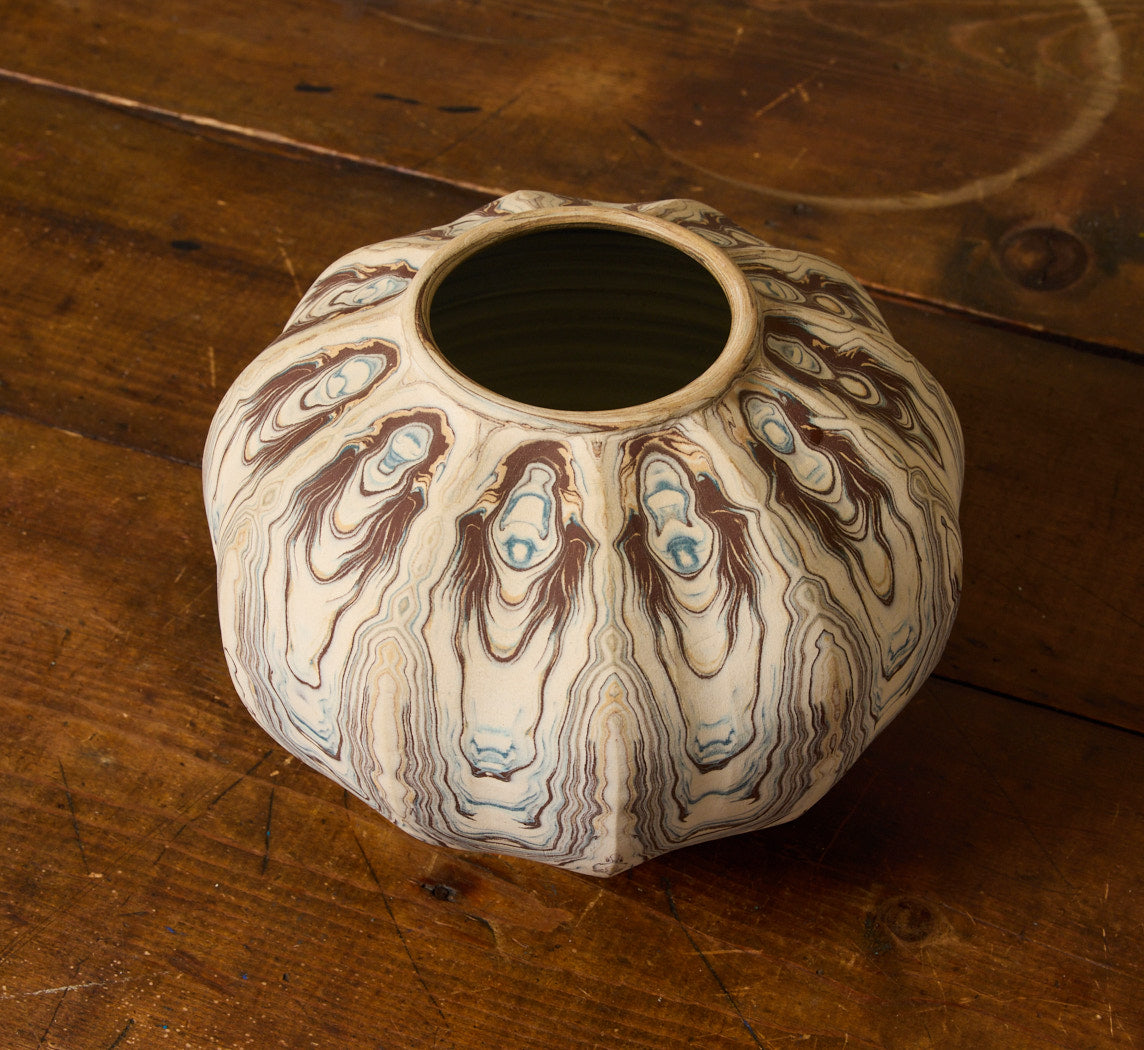 STUDIO ART MARBLED NERIKOMI VASE