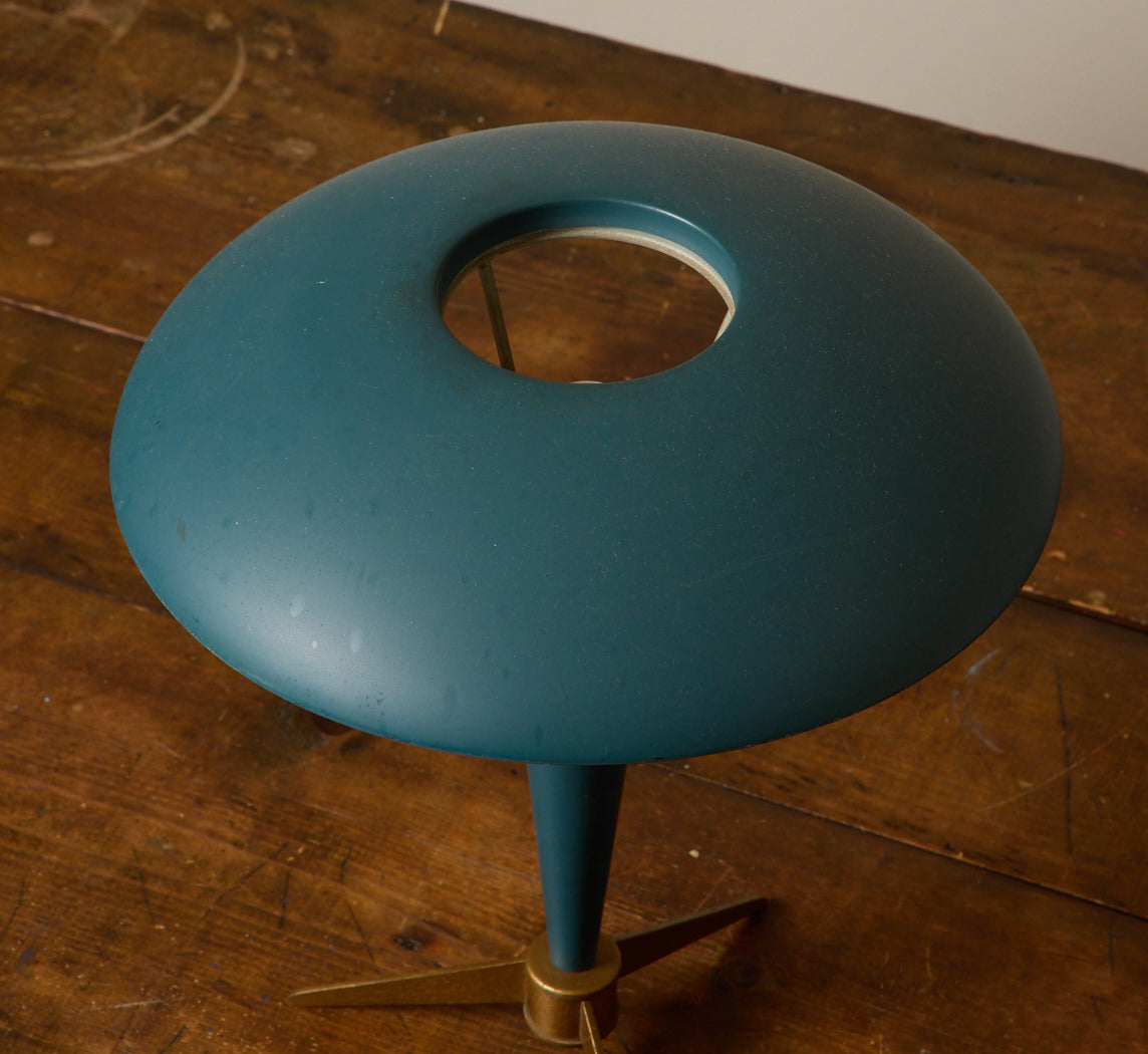 1950S GREEN TRIPOD LAMP BY LUIS KALFF