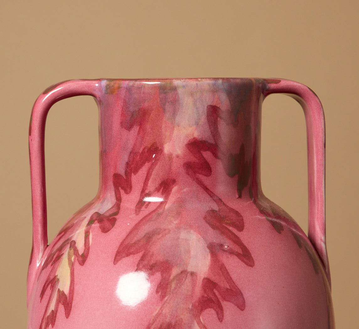 1920S ART NOUVEAU PINK AMPHORA VASE BY WELLER