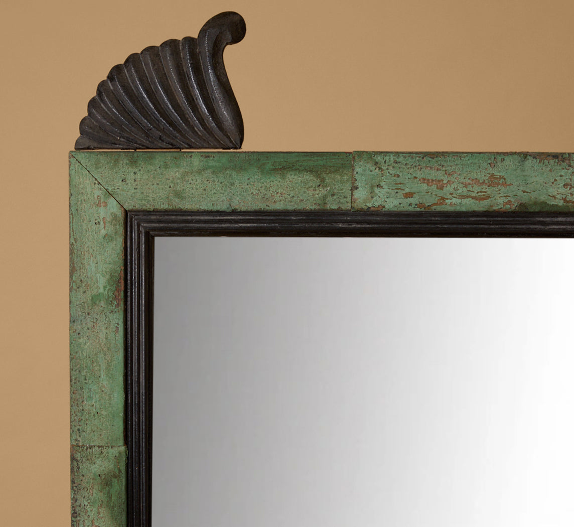 VINTAGE PAINTED VERDIGRIS PIER MIRROR