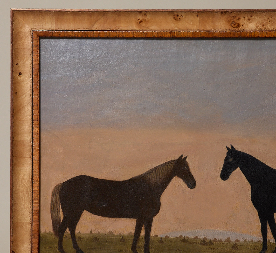 CIRCA 1860S AMERICAN HORSE LANDSCAPE, SIGNED