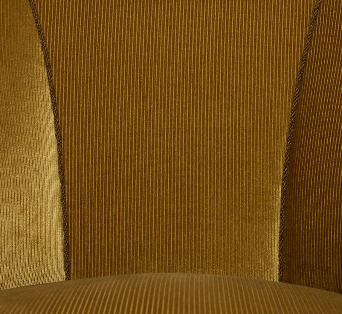 1940S DUTCH CORDUROY ARMCHAIR WITH SKIRT