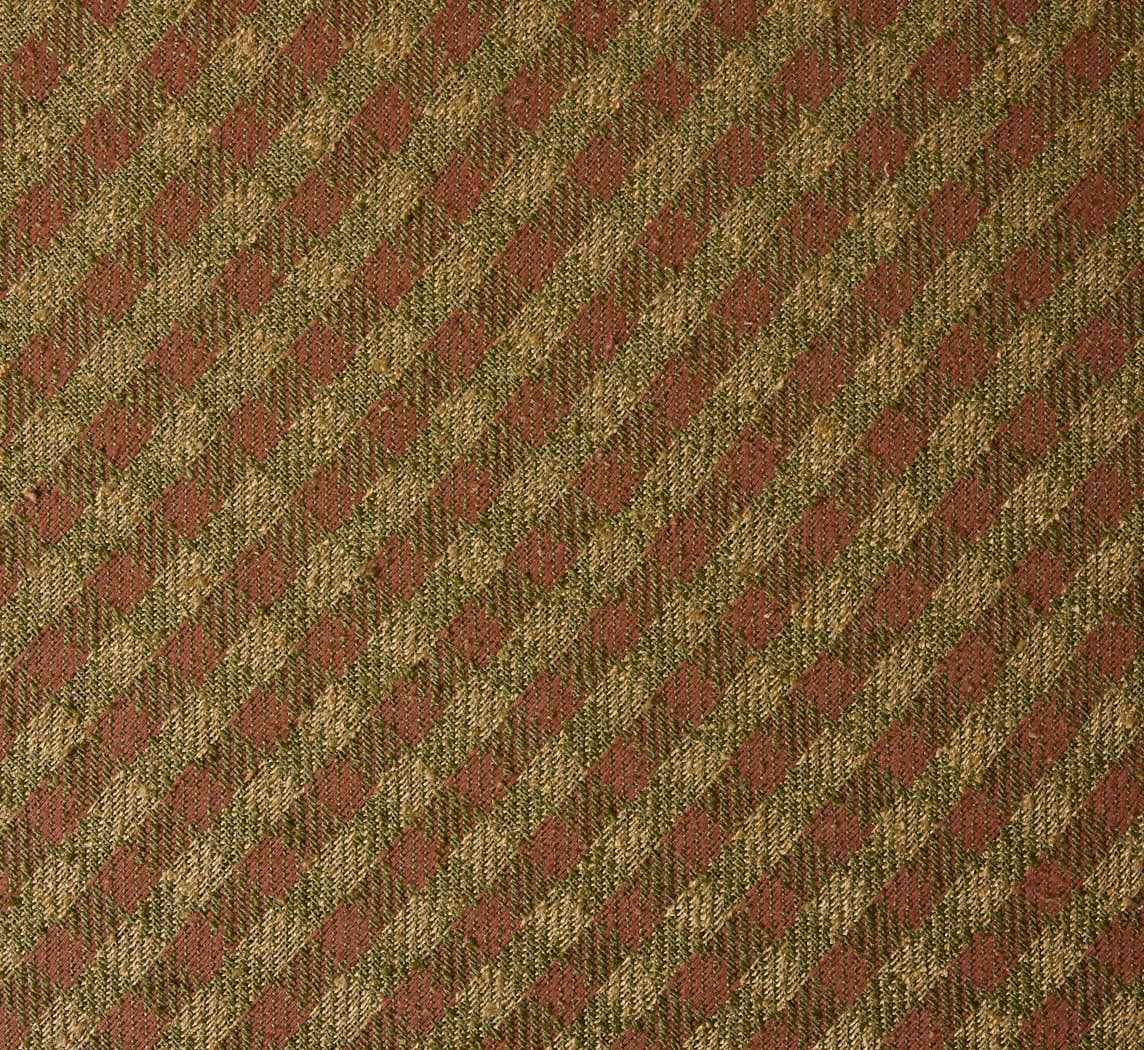 PIERCE & WAR CIRCLE OTTOMAN IN RAW SILK CHECK