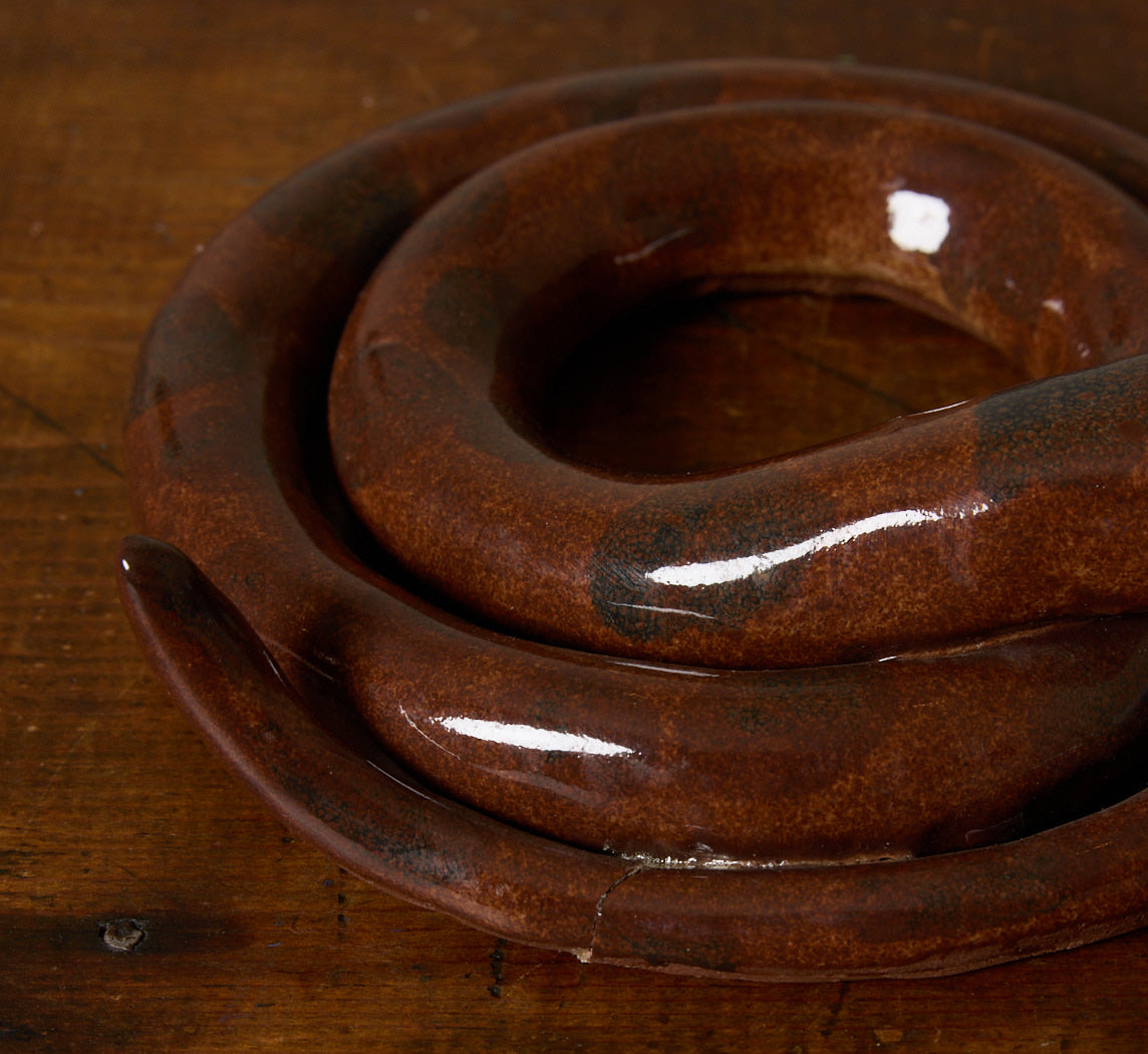 AMERICAN FOLK ART EARTHENWARE SNAKE
