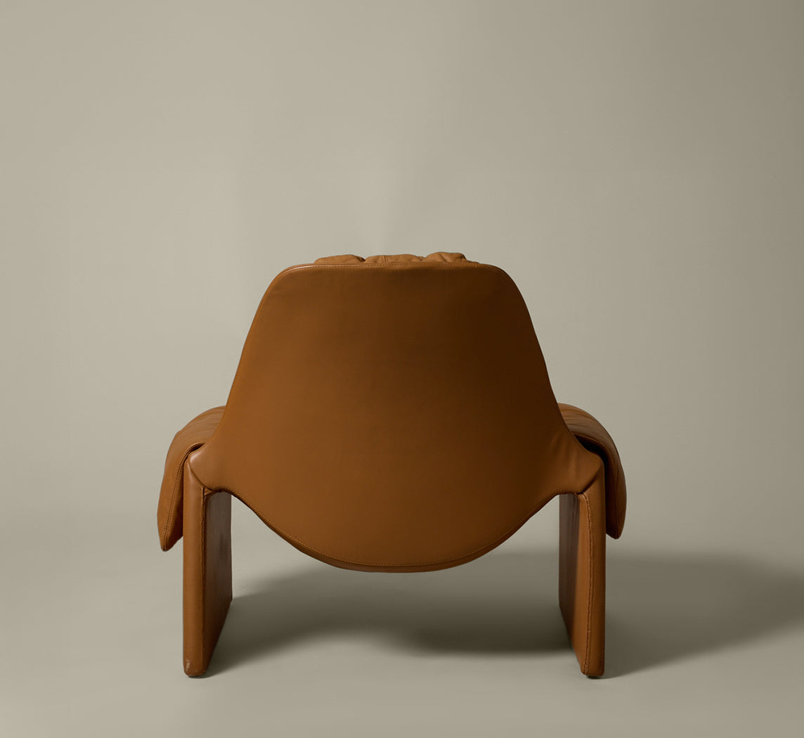 PAIR OF LEATHER VITTORIO INTROINI FOR SAPORITI LOUNGE CHAIRS WITH OTTOMAN, 1960S