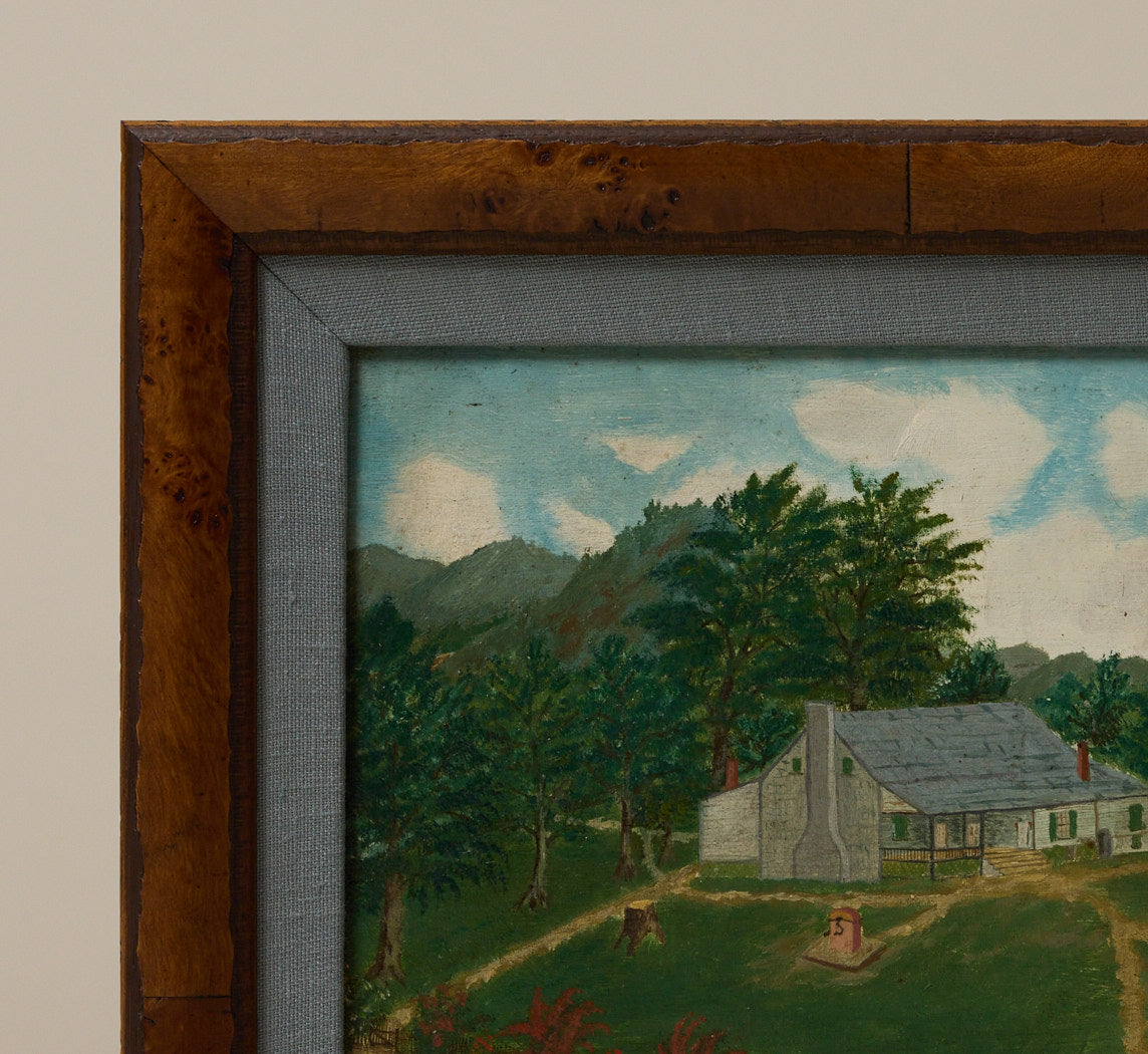 19TH CENTURY AMERICAN FOLK ART HOMESTEAD SCENE