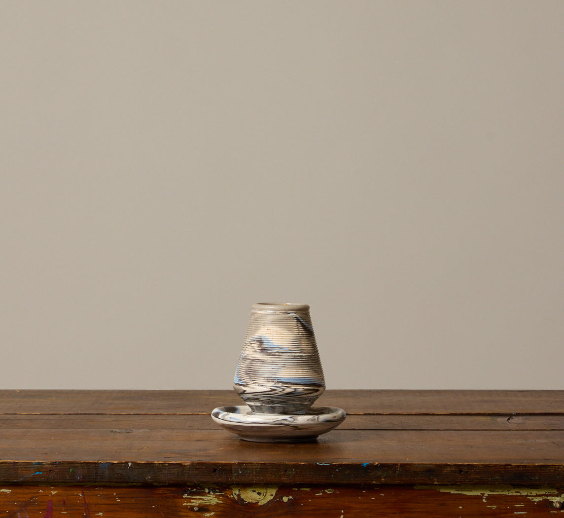 MARBLED STONEWARE MATCH STRIKER, C. 1910S