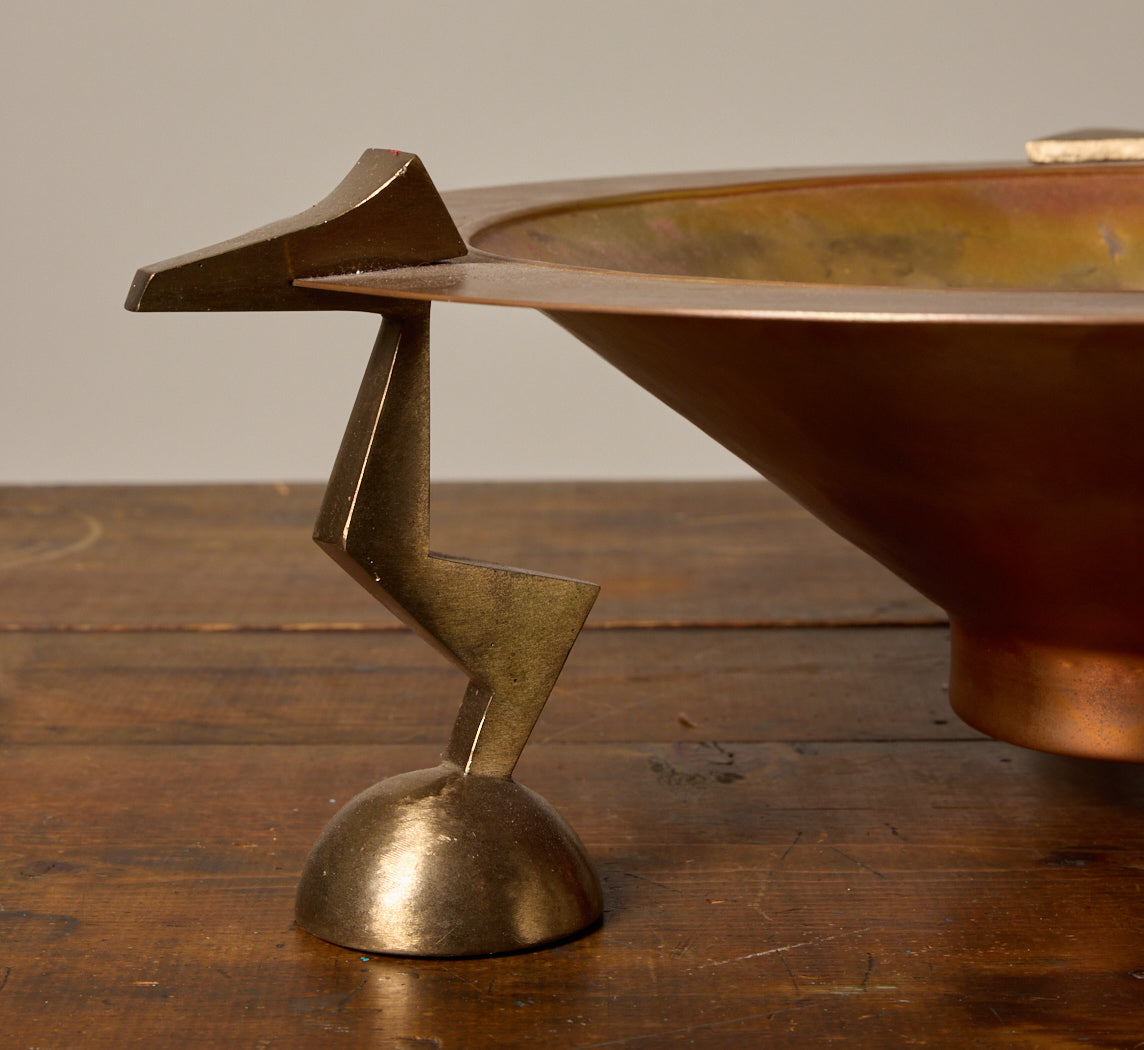 VINTAGE POST MODERN COPPER & BRASS BOWL