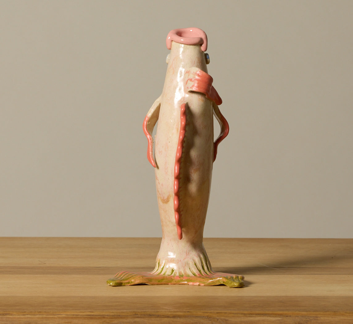 LARGE CORAL FISH VASE BY PEARCE WILLIAMS