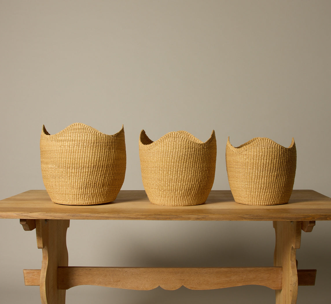 SET OF 3 WICKER NESTING BASKETS