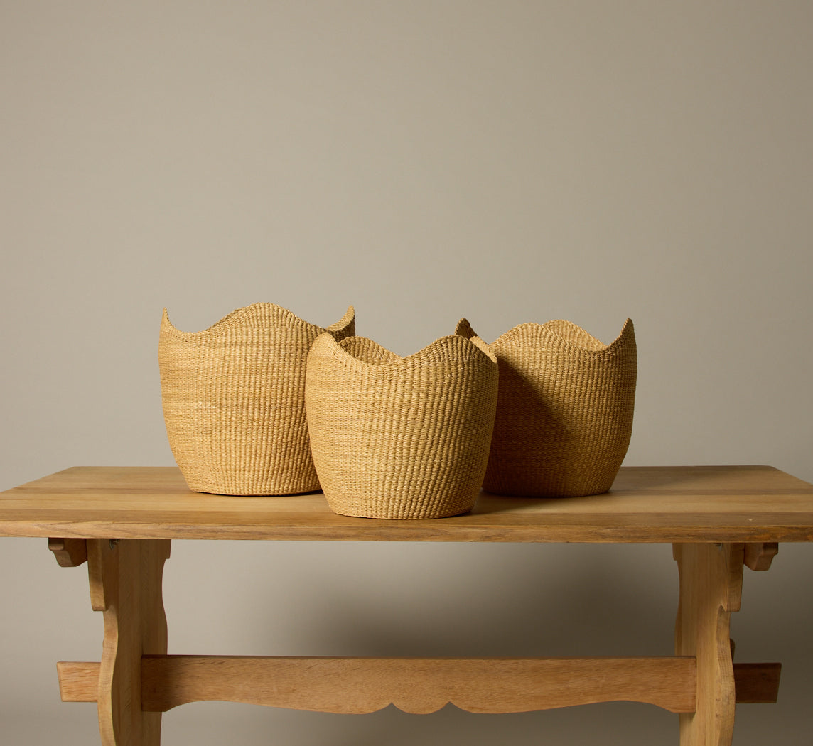 SET OF 3 WICKER NESTING BASKETS