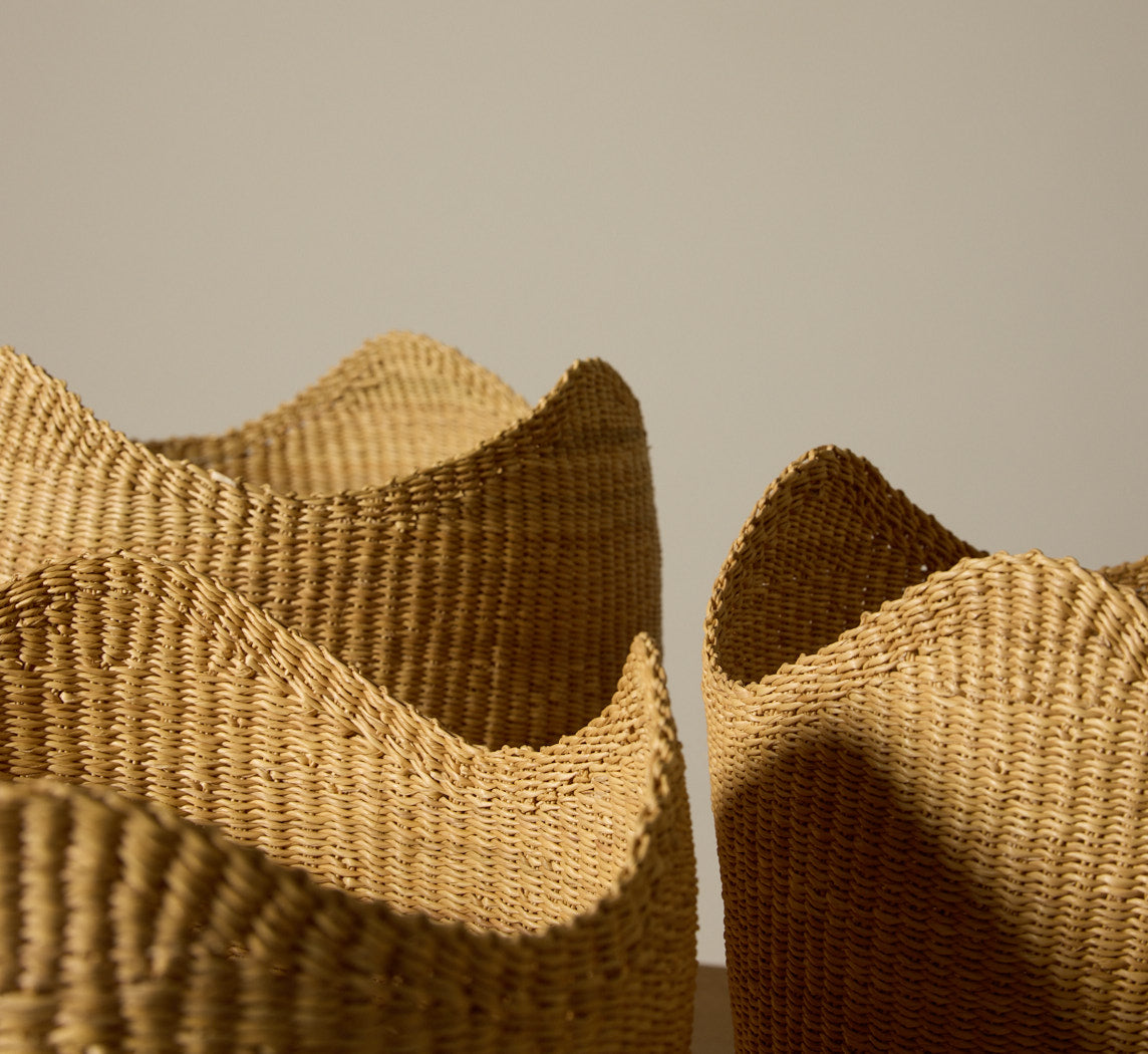 SET OF 3 WICKER NESTING BASKETS