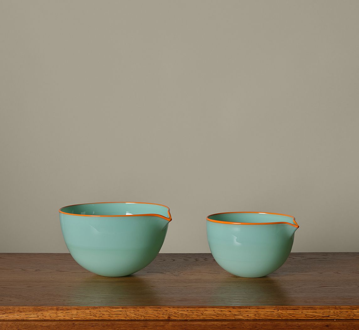 SMALL SPOUTED BOWL IN SEAFOAM BY VITRICCA IANNAZZI
