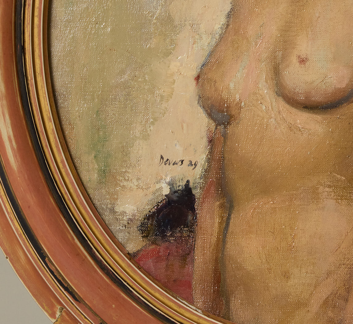 1930S NUDE PORTRAIT IN RESTORED FRAME