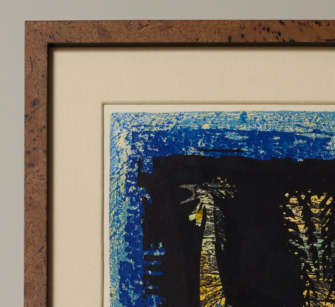 20TH CENTURY JAPANESE ROOSTER WOODBLOCK