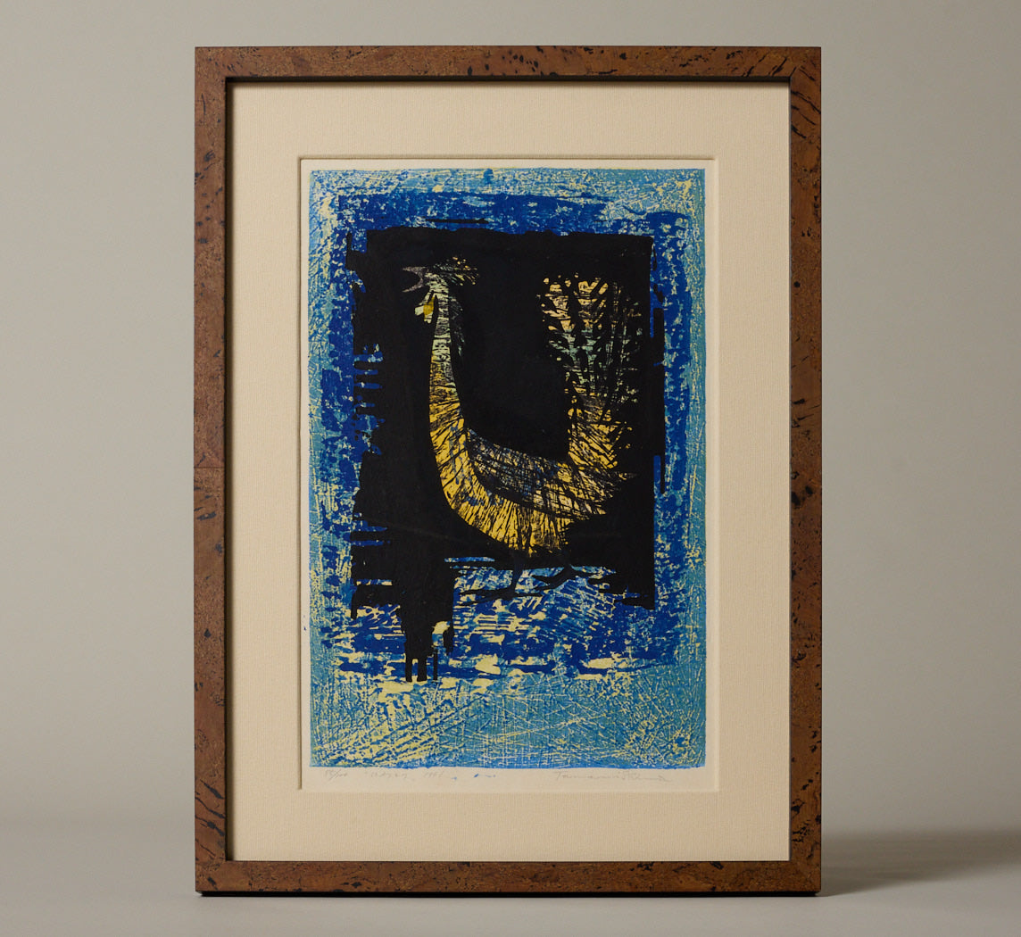 20TH CENTURY JAPANESE ROOSTER WOODBLOCK