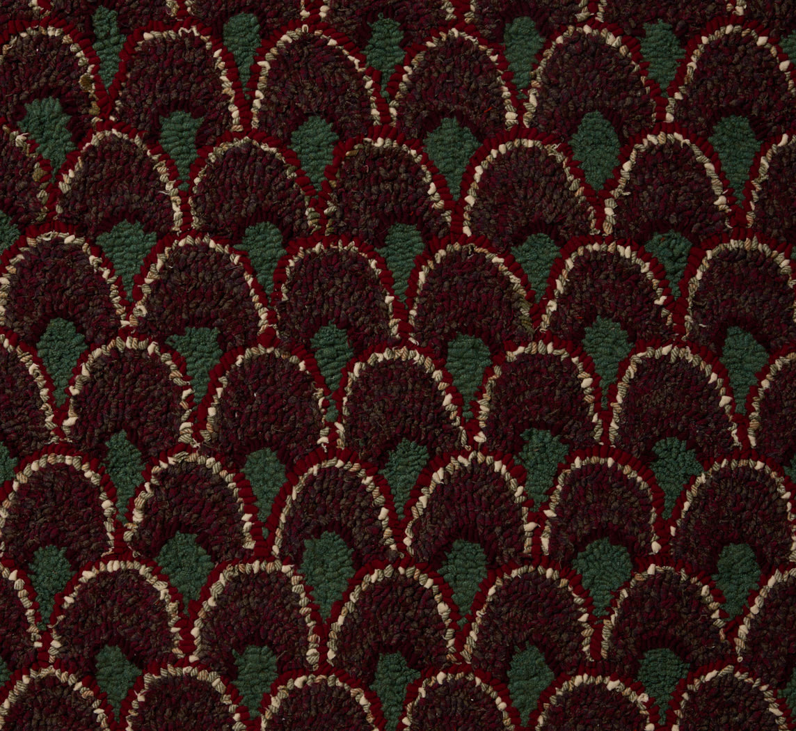 FRAMED EARLY 20TH CENTURY AMERICAN GEOMETRIC HOOKED RUG II