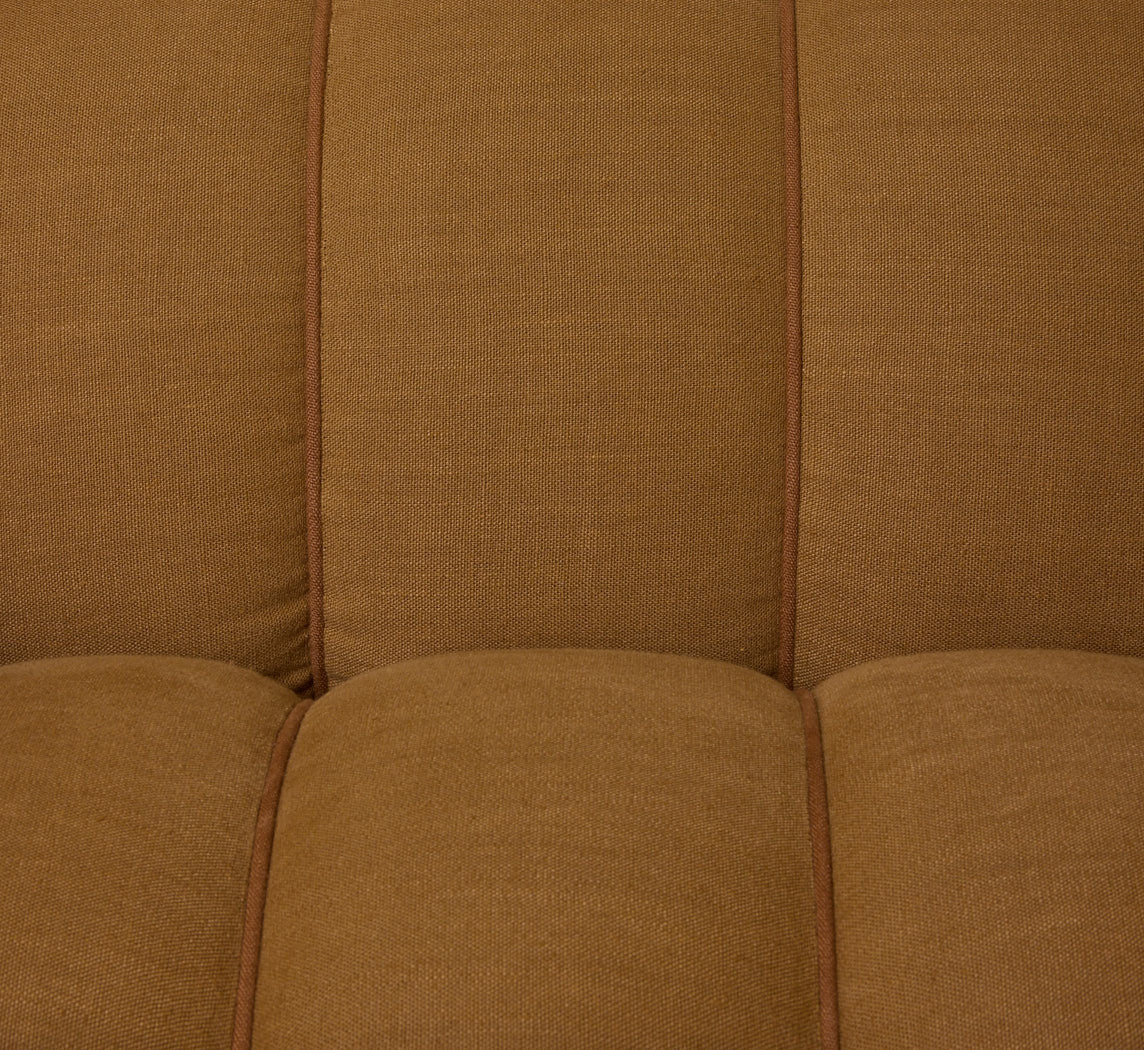 PAIR OF 196OS ITALIAN CLUB CHAIRS IN TURMERIC LINEN
