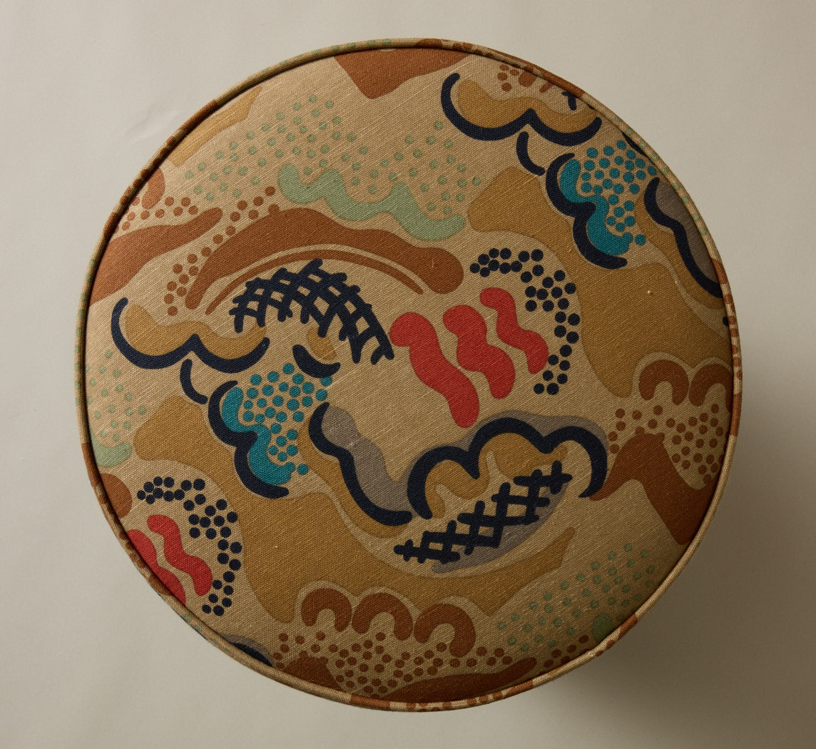 PIERCE & WARD LLOYD SIDE STOOL IN WALNUT AND CLOUDS