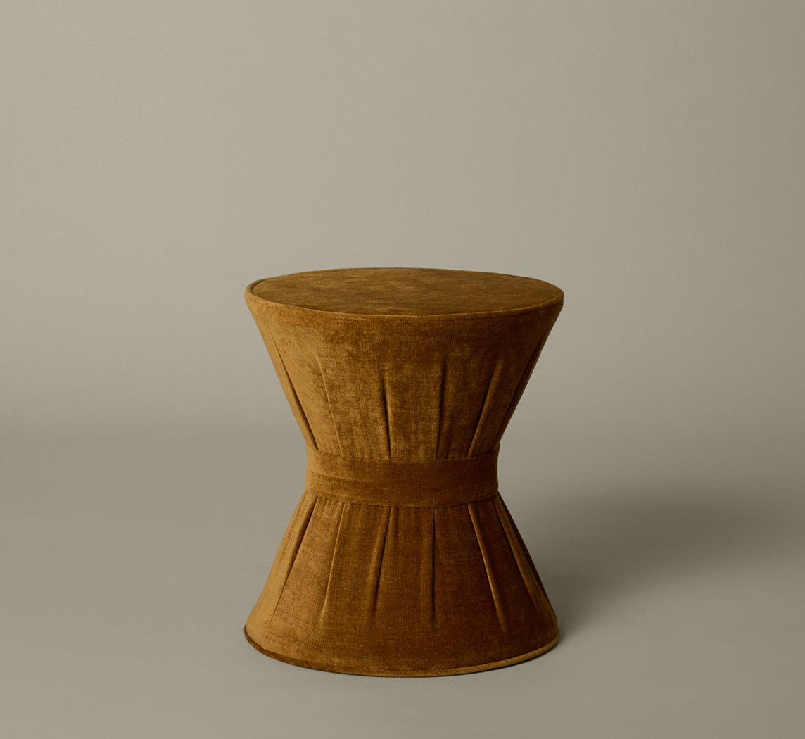 PIERCE & WARD DRUM SIDE TABLE IN HONEY