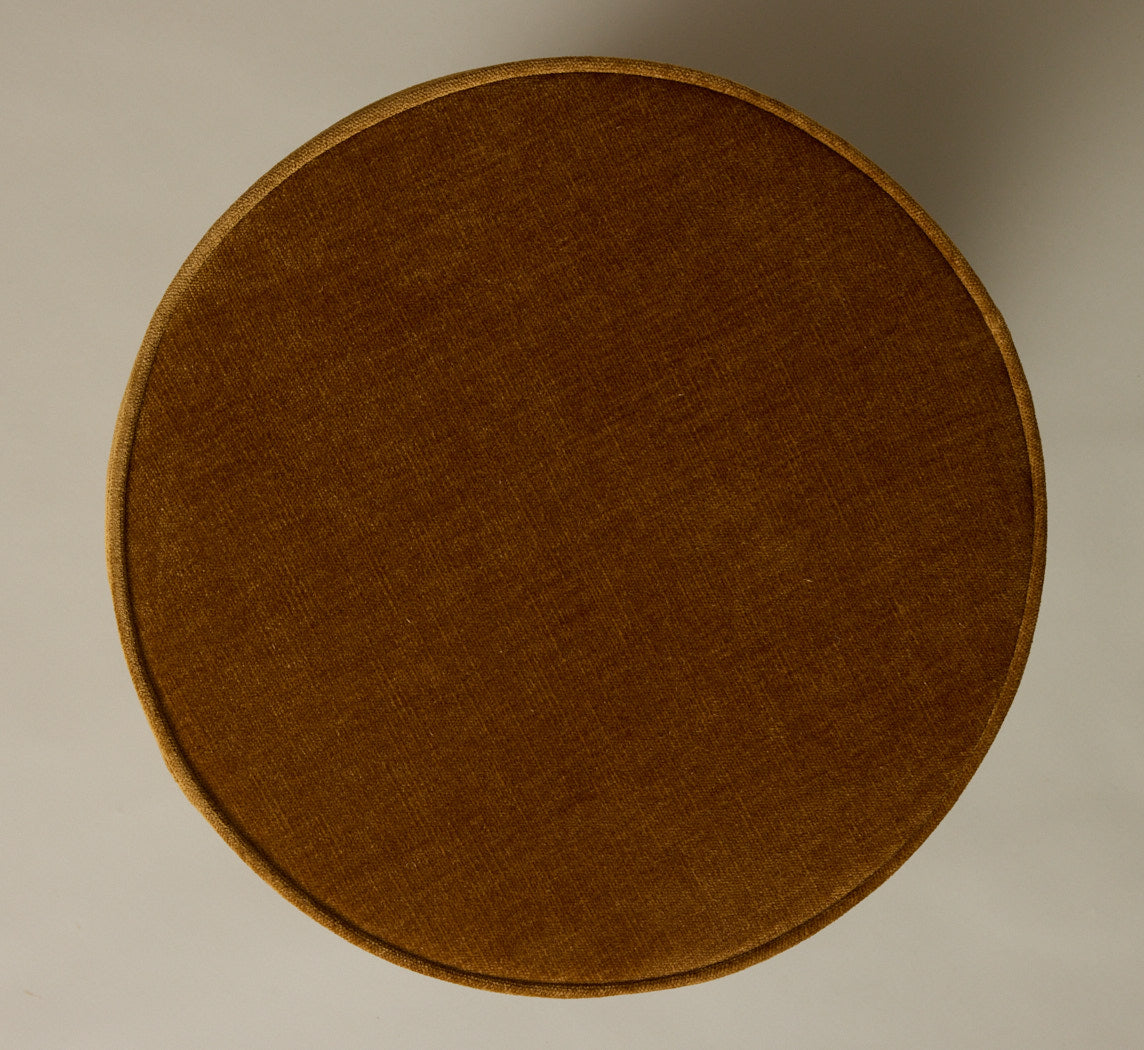 PIERCE & WARD DRUM SIDE TABLE IN HONEY CHENILLE