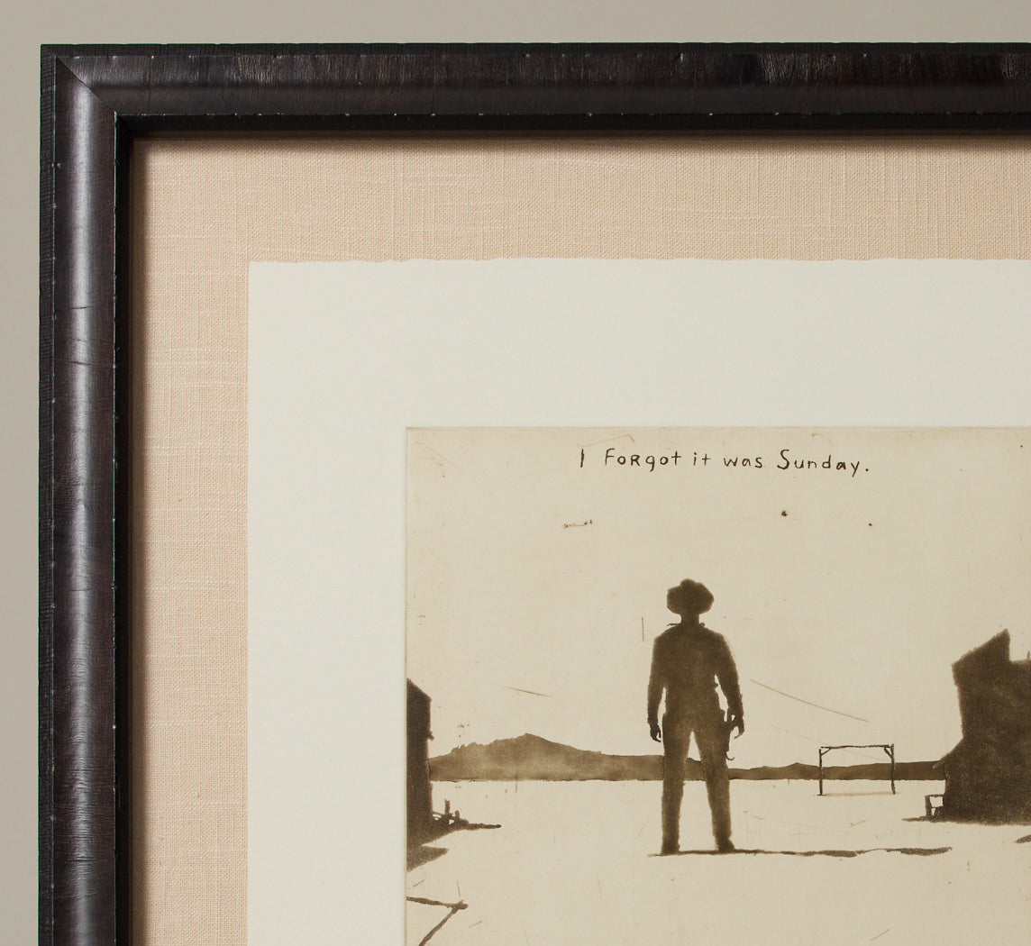 DAVID RATHMAN "I FORGOT IT WAS SUNDAY" ETCHING