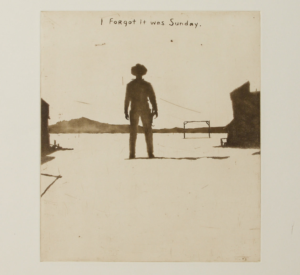 DAVID RATHMAN "I FORGOT IT WAS SUNDAY" ETCHING