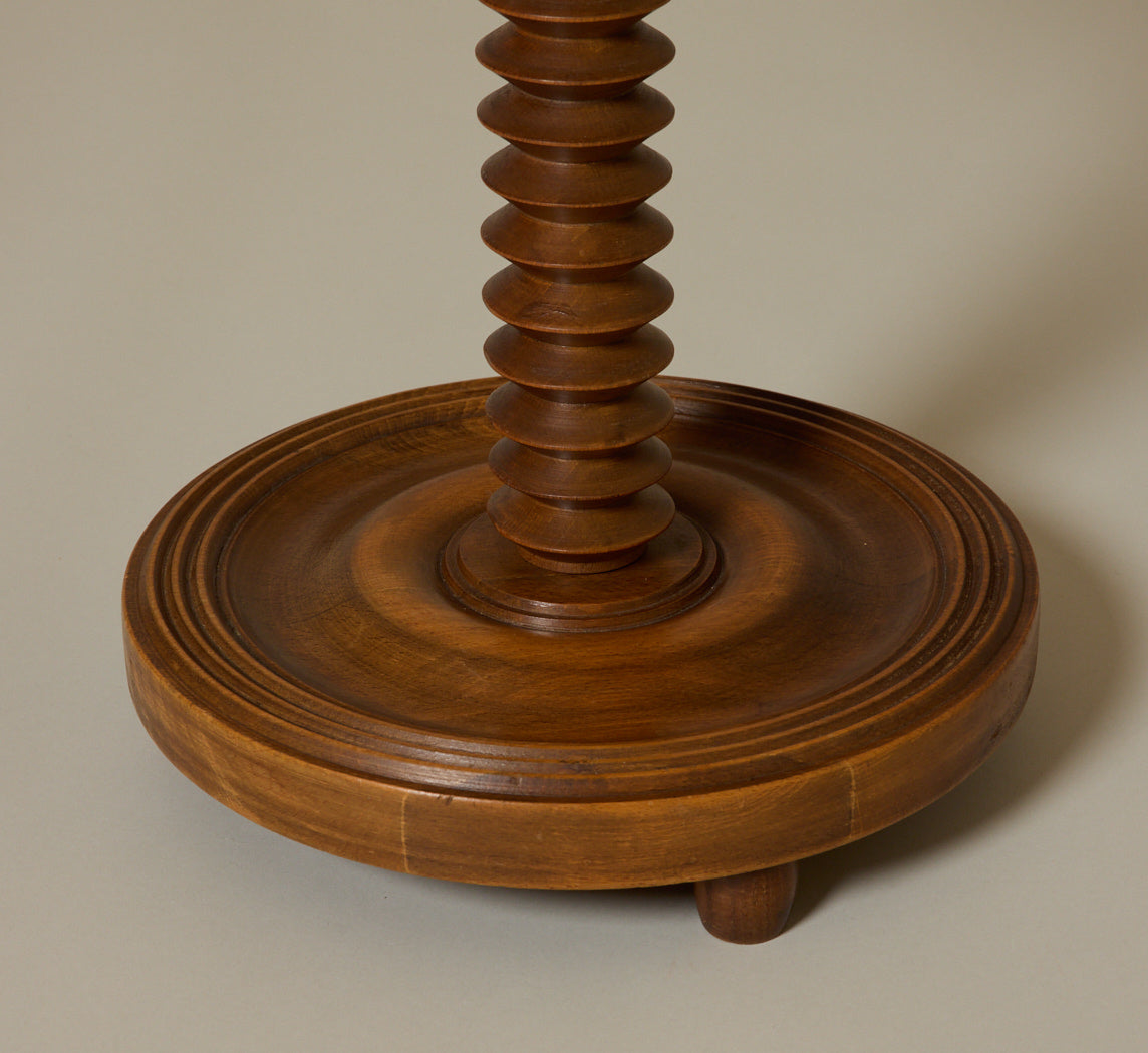 1940S SOLID OAK SIDE TABLE ATTRIBUTED TO CHARLES DUDOUYT