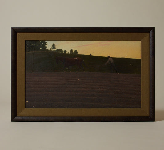 PLOWING AT DUSK BY FRANK VON DER LANCKEN (1872-1950)