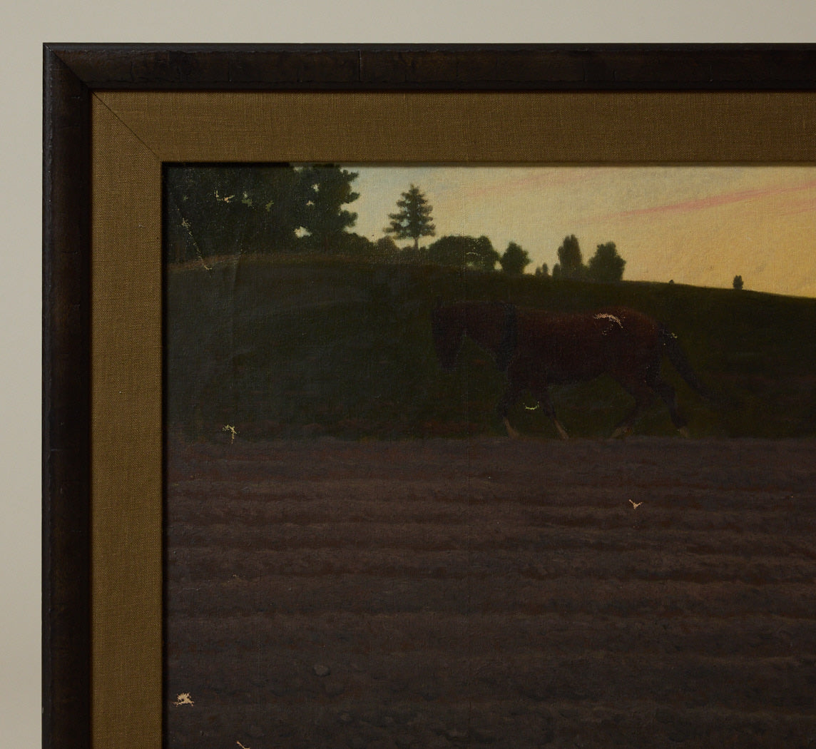 PLOWING AT DUSK BY FRANK VON DER LANCKEN (1872-1950)