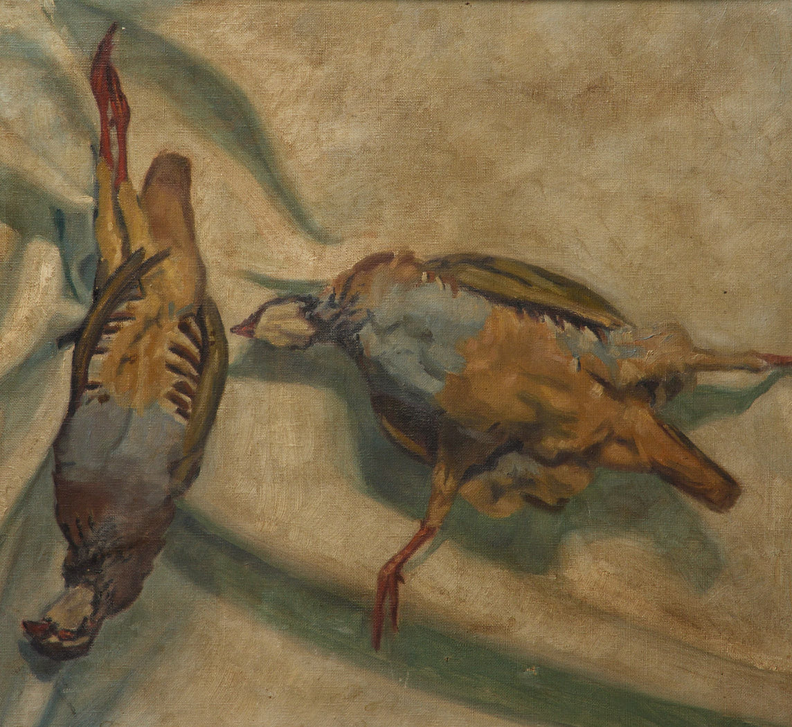 20TH CENTURY EUROPEAN PARTRIDGE TROPHY STILL LIFE